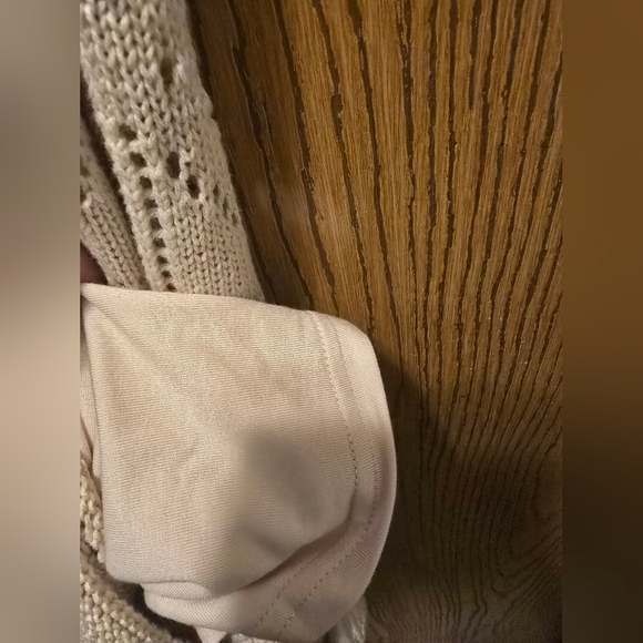 NWT Ophelia Roe Elegant Crochet Dress Beige Sleeveless Knit Maxi Dress Size S - Picture 10 of 13